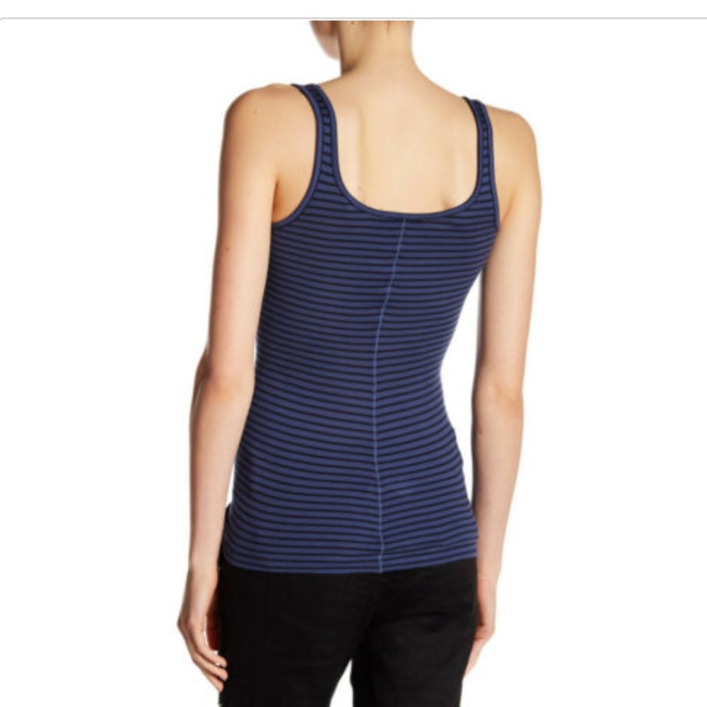 Vince Striped Ribbed Pima Cotton/Modal Tank - Picture 2 of 7